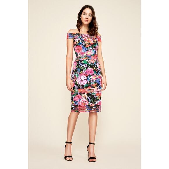 Tadashi Shoji Bondi Floral Print Dress Size Large - Picture 1 of 5